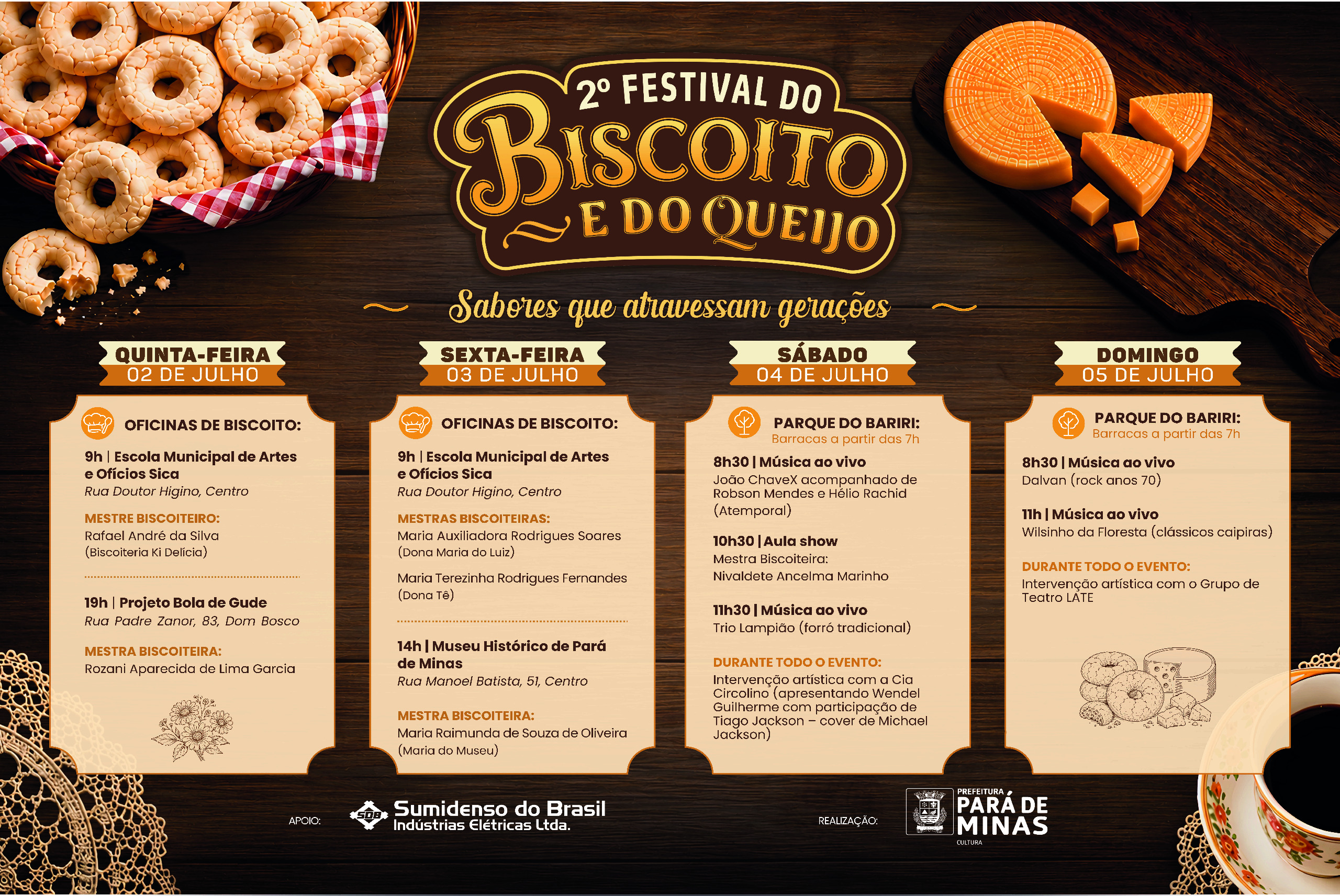 2º Festival do Biscoito e do Queijo amplia estrutura, valoriza tradição centenária e promete movimentar Pará de Minas